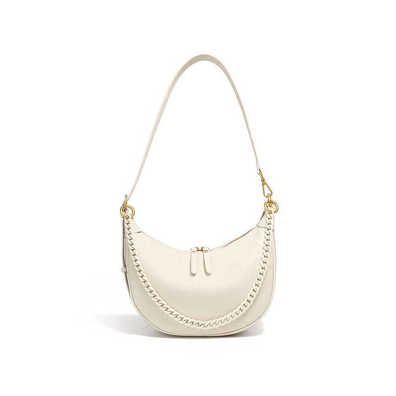 Genuine leather underarm bag women's dumpling bag fashionable shoulder bag high-grade versatile chain bag textured messenger bag