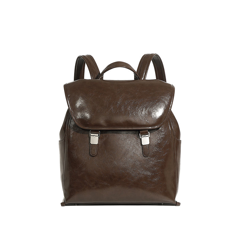 Genuine leather neutral casual handbag fashionable and simple large-capacity business travel computer backpack cowhide women's bag