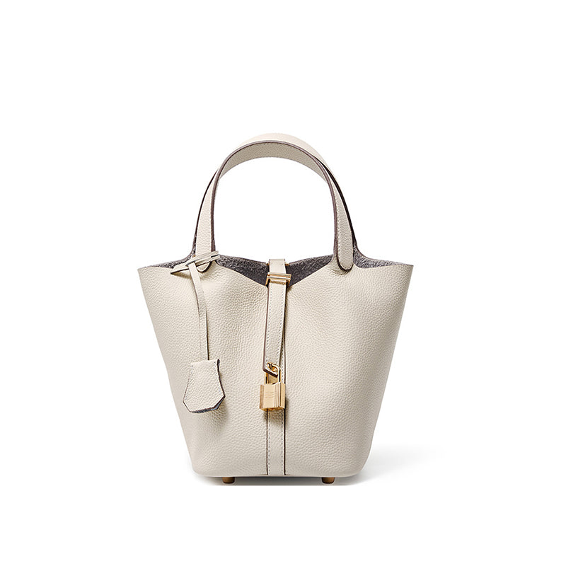 Bucket bag genuine leather handbag