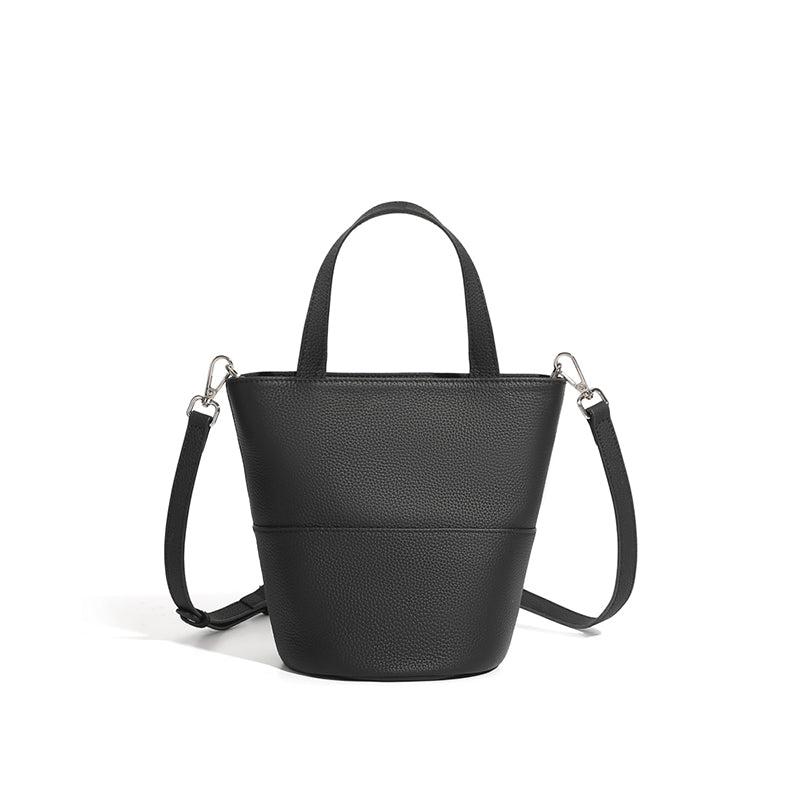 Niche genuine leather bucket bag vegetable basket shoulder crossbody women's bag Korean niche design fashion all-match bag