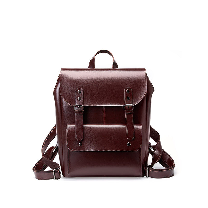 Genuine leather wear-resistant backpack