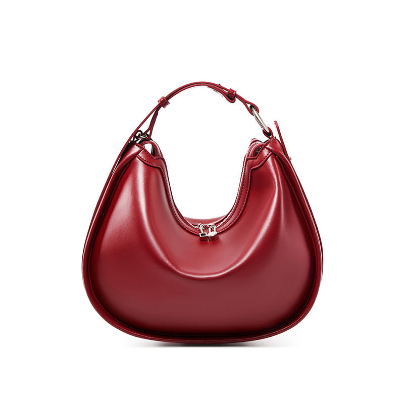 Genuine leather niche shoulder bag simple underarm bag crossbody handbag versatile women's bag