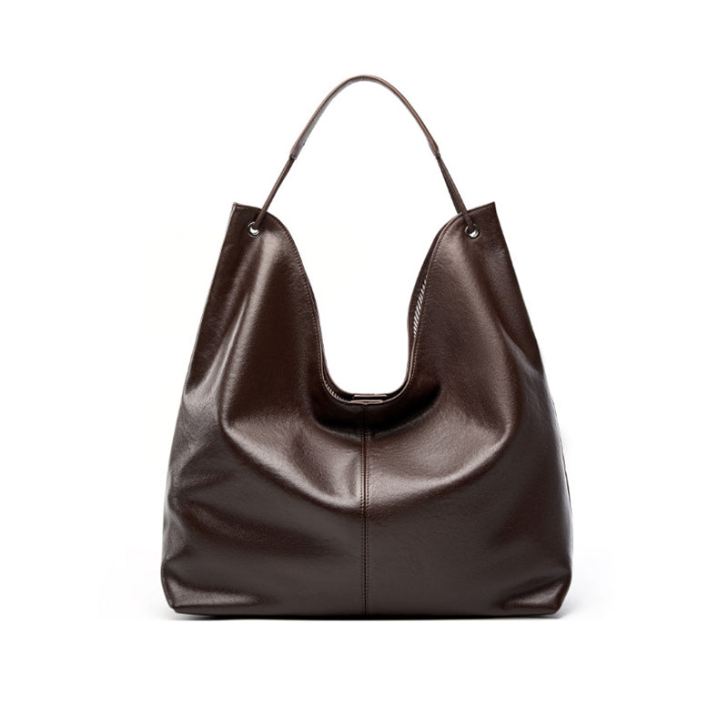 Vegetable Tanned Cowhide Tote Bag Single Shoulder Underarm Bag