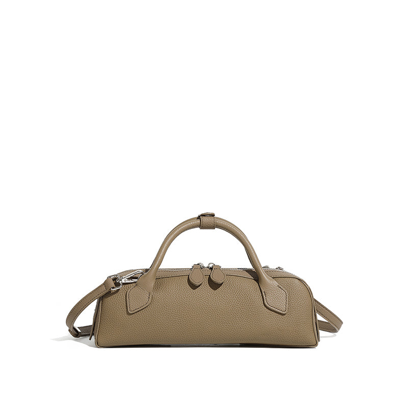 First layer of genuine leather handbag underarm bag large capacity sausage bag commuting shoulder long baguette bag