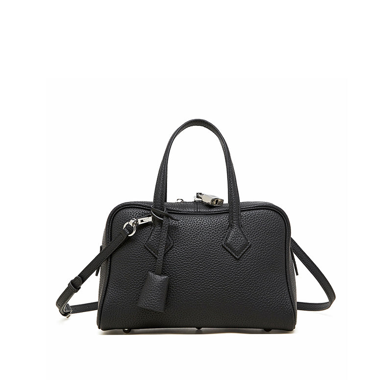 Genuine leather high-grade handbag light luxury TC top layer leather Victoria bag versatile crossbody Boston pillow bag