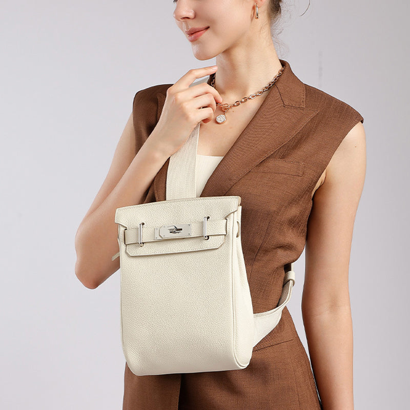First layer of leather Kelly bag crossbody chest bag unisex backpack fashionable genuine leather shoulder crossbody bag