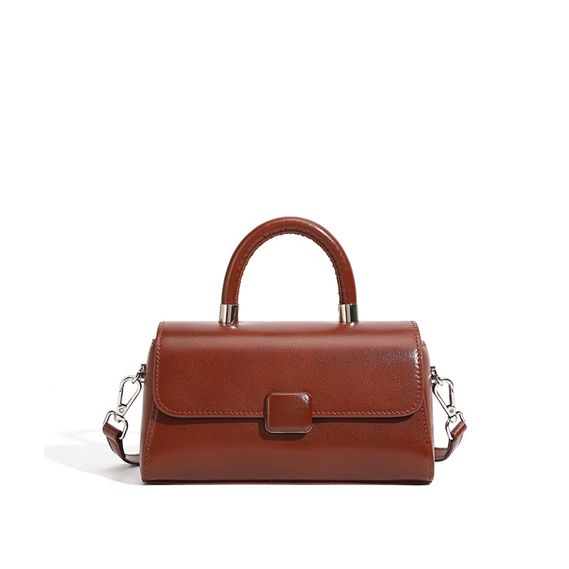 Genuine leather handbag light luxury niche high-end shoulder messenger bag light and versatile women's bag