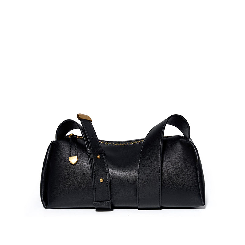 Cowhide genuine leather crossbody bag high-end baguette underarm bag