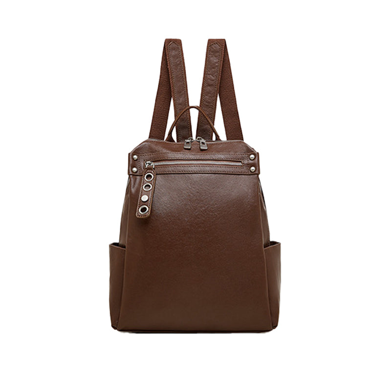 Top layer vegetable tanned cowhide backpack