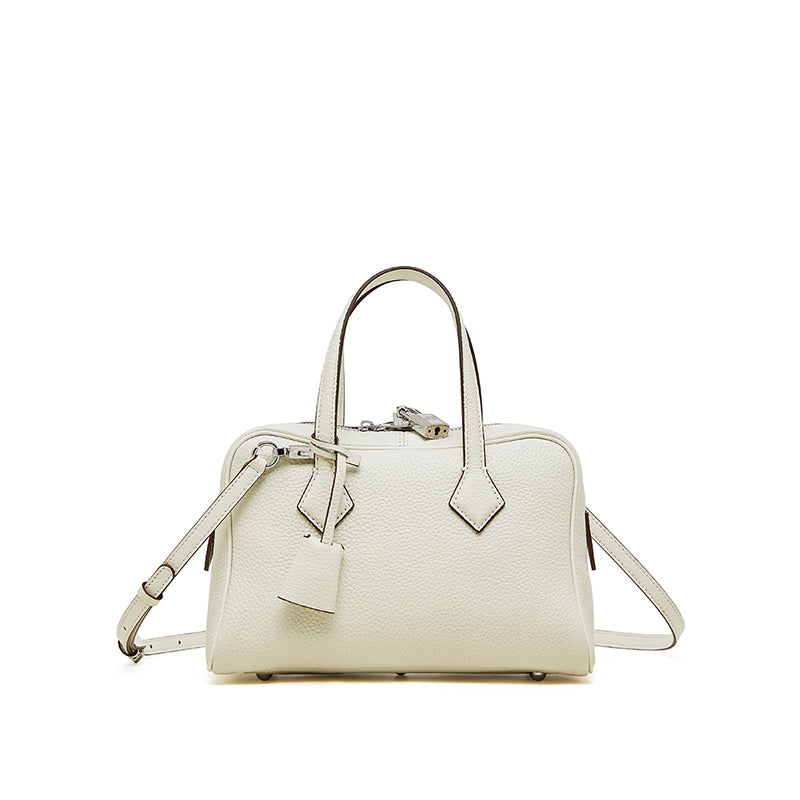 Genuine leather high-grade handbag light luxury TC top layer leather Victoria bag versatile crossbody Boston pillow bag