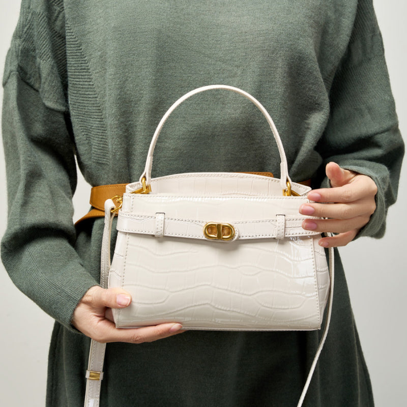 Crocodile pattern Kelly bag shoulder crossbody bag