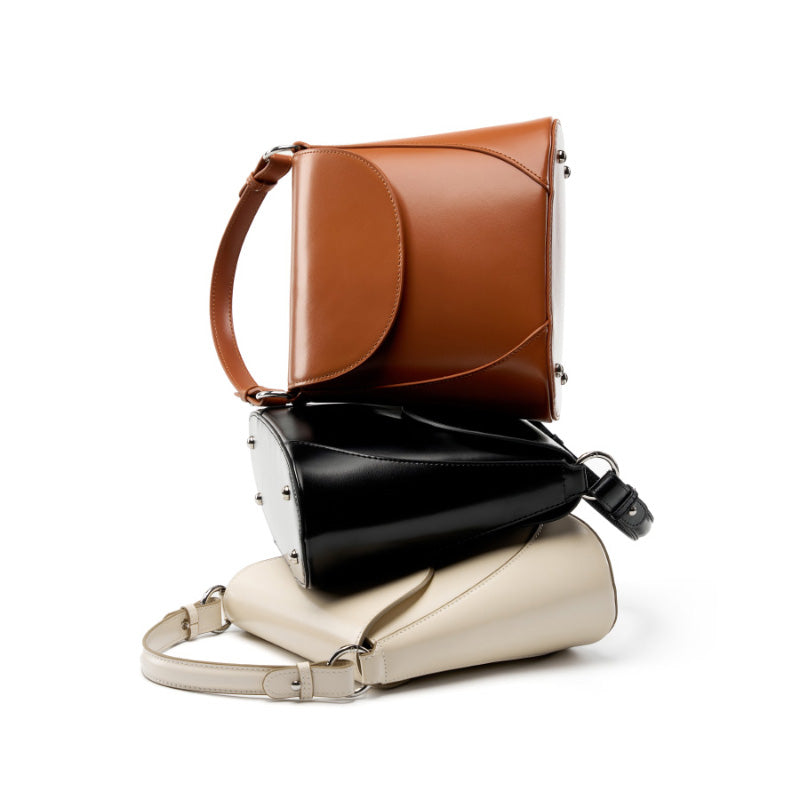 Genuine leather shoulder underarm bag simple and versatile high-grade cowhide crossbody baguette bag