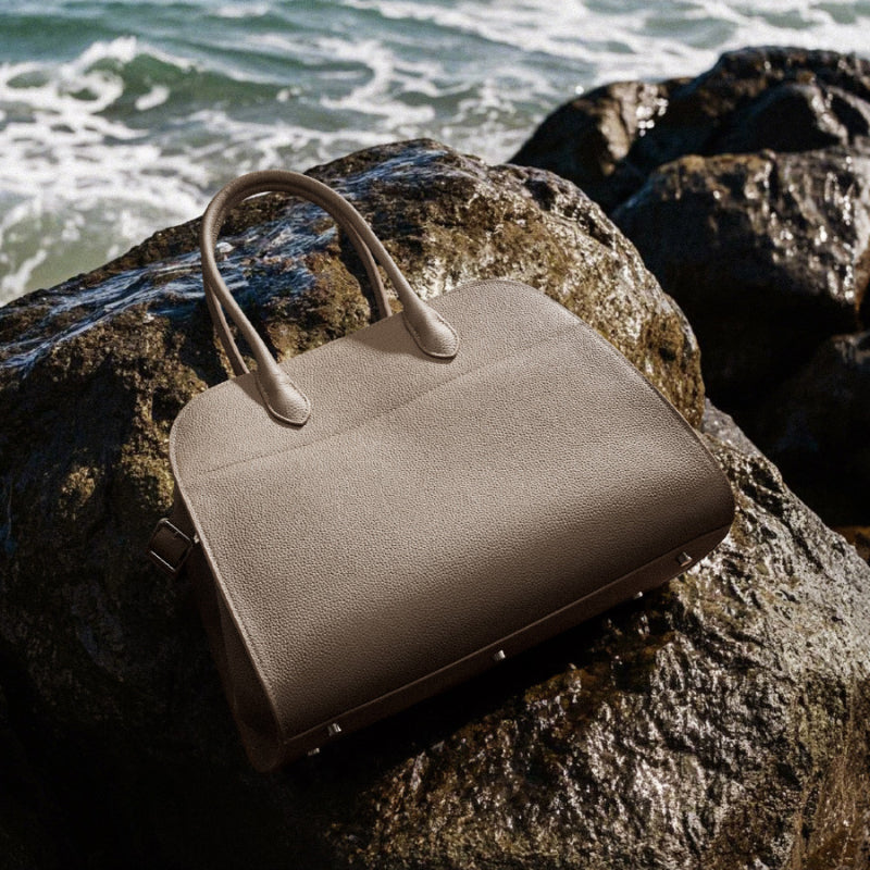 TOGO first layer cowhide tote bag genuine leather large capacity light luxury niche handbag