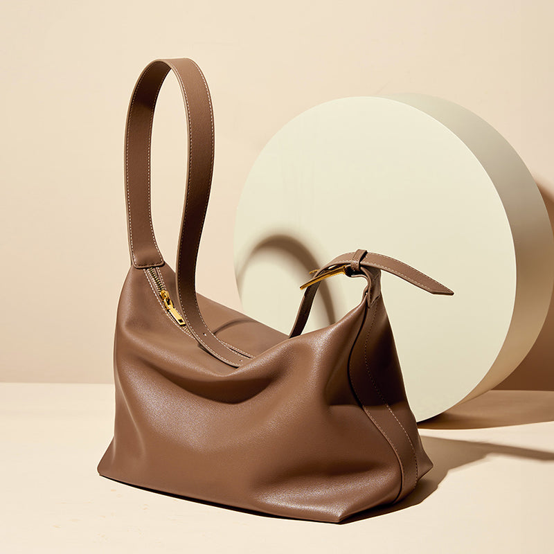 Genuine leather underarm large tote bag cowhide women's bag commuting shoulder messenger bag