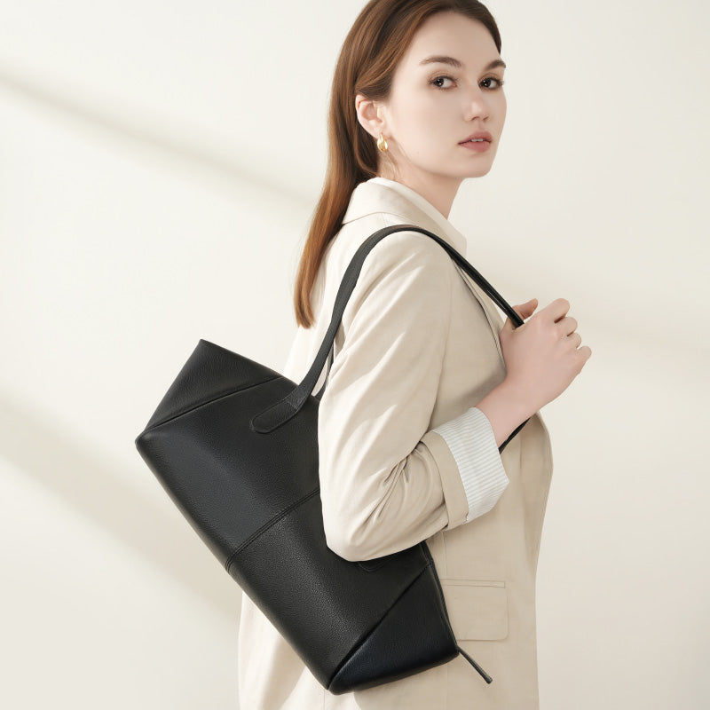 Genuine leather tote bag fashionable underarm bag