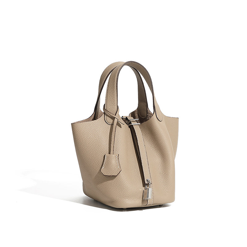 Bucket bag genuine leather handbag