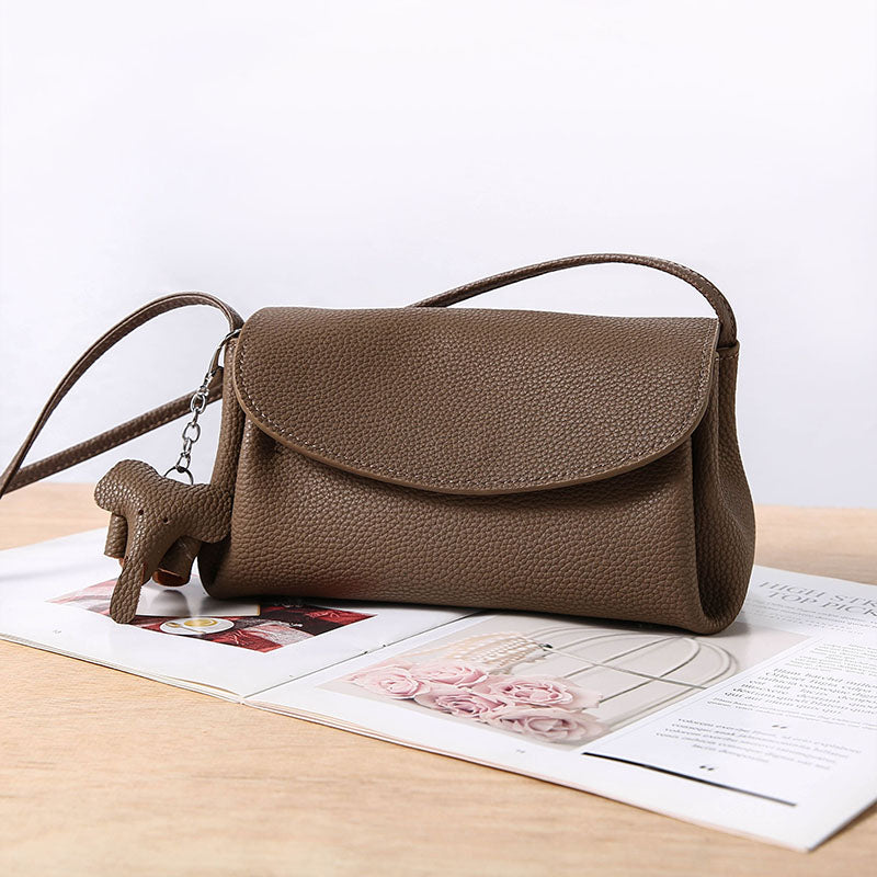 Genuine leather trendy messenger bag high-end fashion mini soft leather shoulder bag