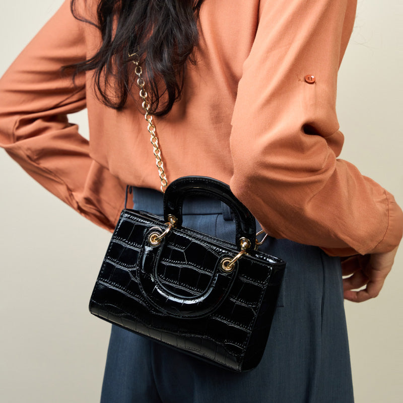 Genuine leather fashion Princess Diana handbag light luxury versatile shoulder crossbody bag