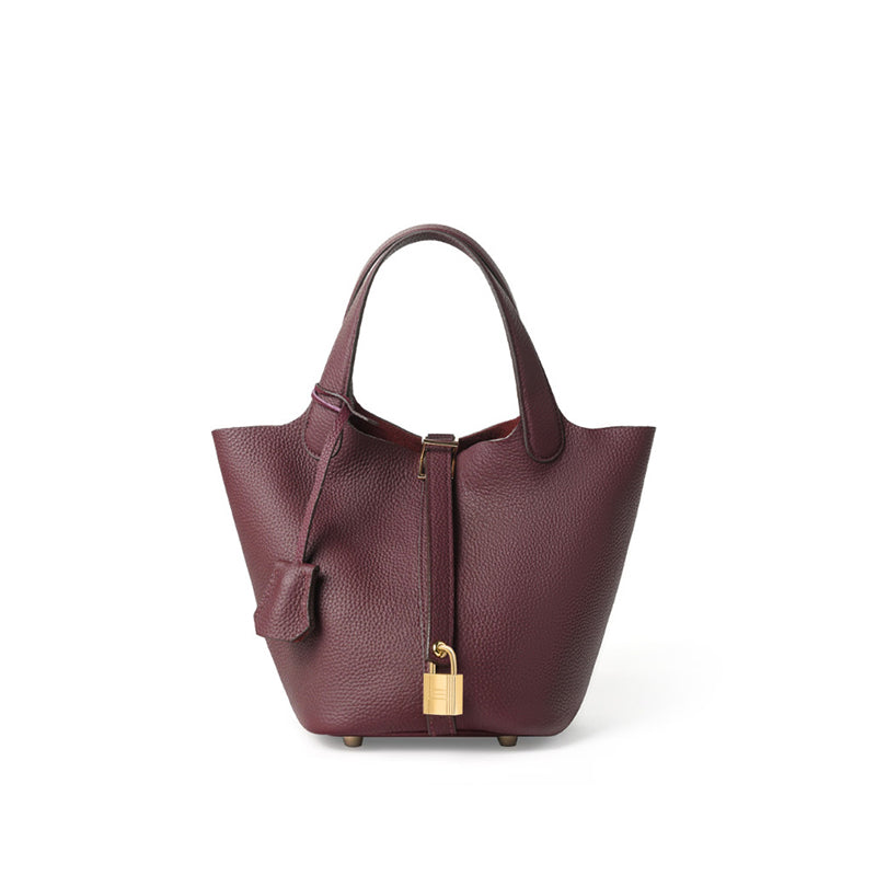 Bucket bag genuine leather handbag
