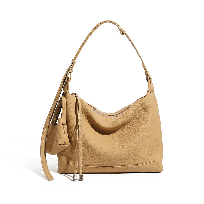 Small tote bag simple style genuine leather shoulder bag commuter high-end fashion underarm bag