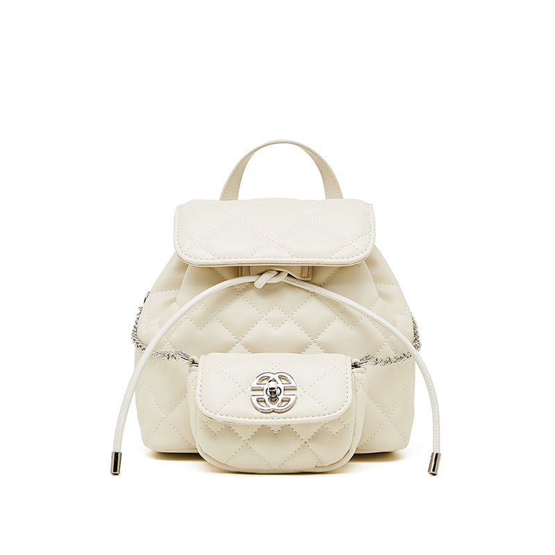 Small Chanel style backpack diamond chain backpack