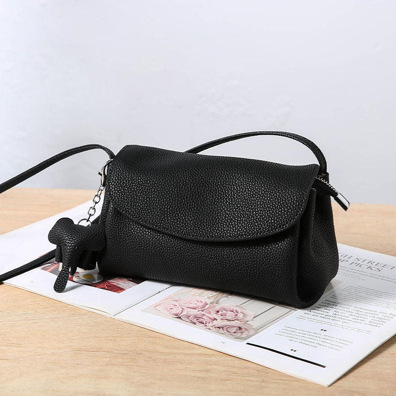 Genuine leather trendy messenger bag high-end fashion mini soft leather shoulder bag