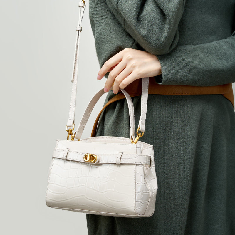 Crocodile pattern Kelly bag shoulder crossbody bag