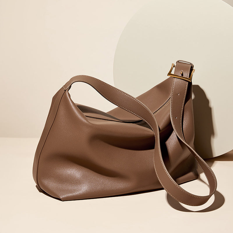 Genuine leather underarm large tote bag cowhide women's bag commuting shoulder messenger bag