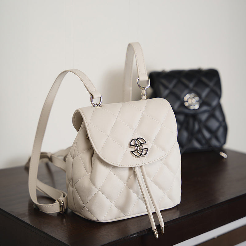 Korean niche leather fashion backpack