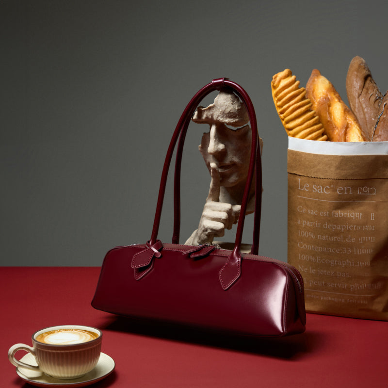Korean style niche design single shoulder baguette bag