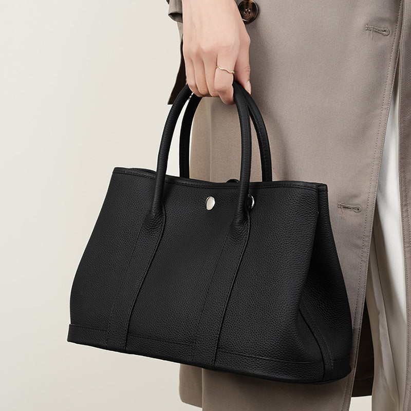 Genuine leather one-shoulder crossbody tote bag versatile handbag shopping bag bucket bag