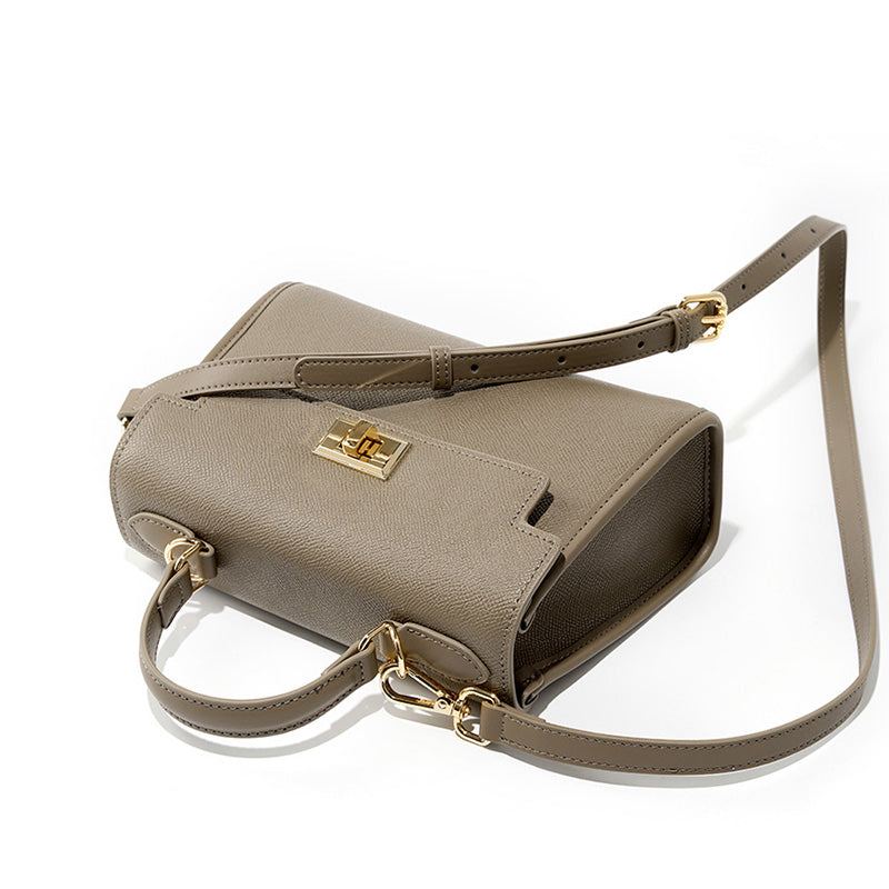 Genuine leather versatile cowhide Kelly bag mini crossbody handbag classic women's bag