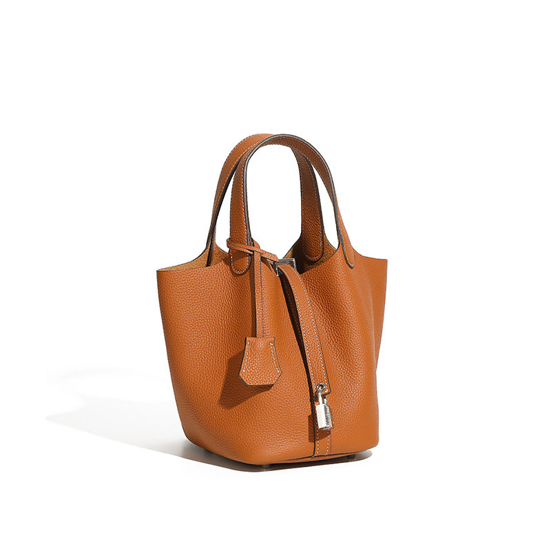 Bucket bag genuine leather handbag