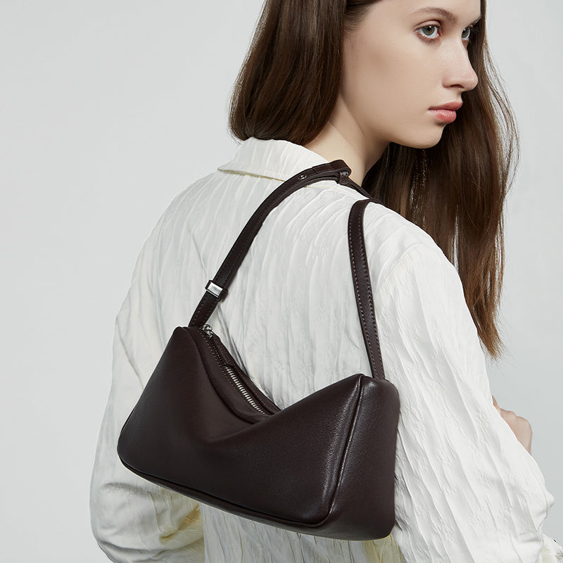 Genuine leather women's underarm bag lightweight shoulder messenger bag small fresh all-match solid color soft women's bag