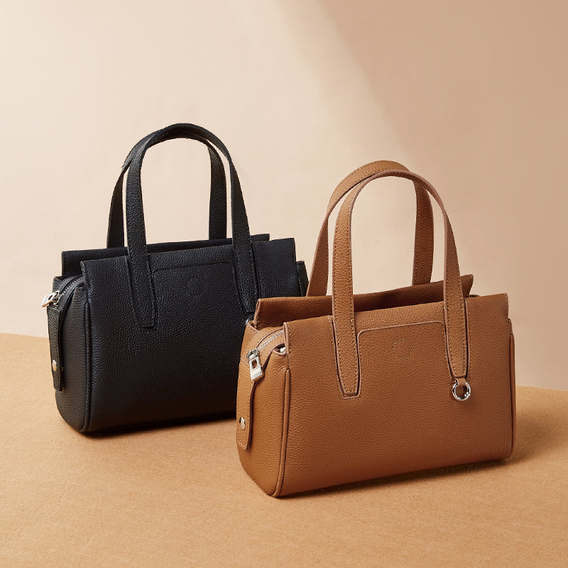 Genuine leather niche design handbag first layer cowhide versatile shoulder crossbody bag