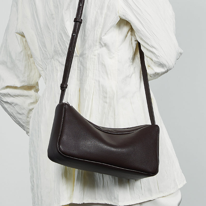 Genuine leather women's underarm bag lightweight shoulder messenger bag small fresh all-match solid color soft women's bag