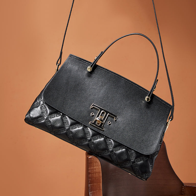 Genuine leather niche simple handbag atmospheric fashion shoulder crossbody tote bag