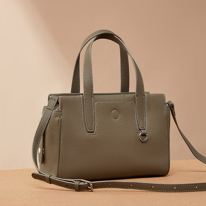 Genuine leather niche design handbag first layer cowhide versatile shoulder crossbody bag