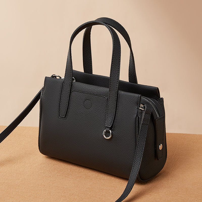 Genuine leather niche design handbag first layer cowhide versatile shoulder crossbody bag