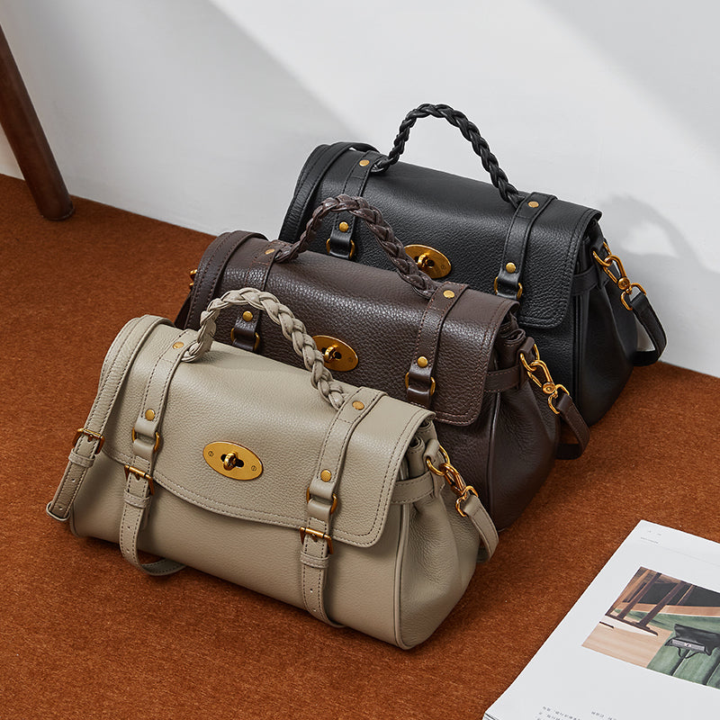 Genuine leather messenger bag handbag shoulder briefcase