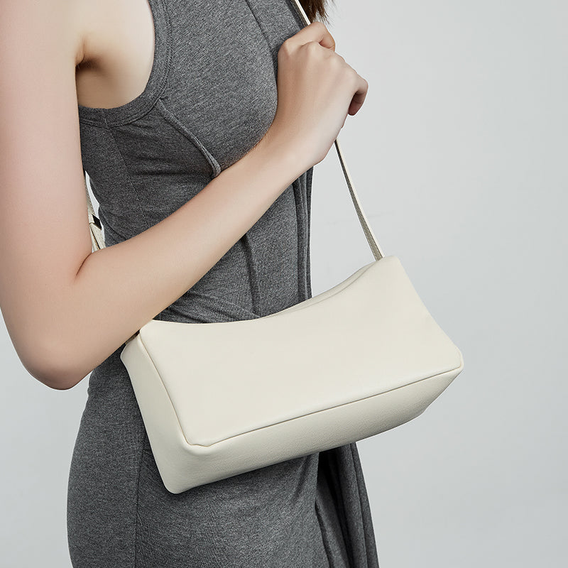Genuine leather women's underarm bag lightweight shoulder messenger bag small fresh all-match solid color soft women's bag