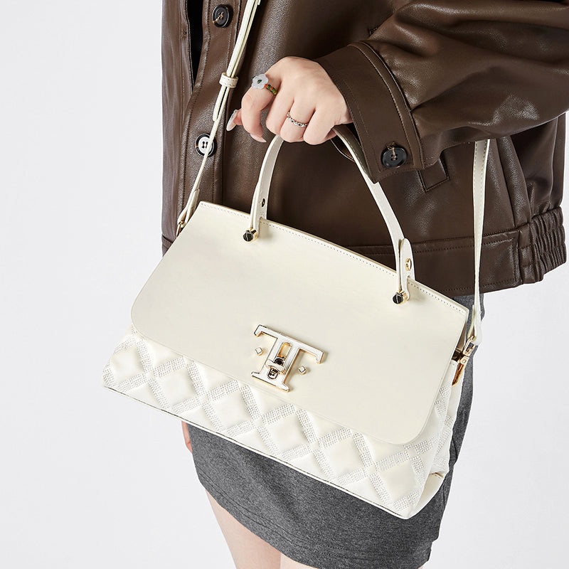 Genuine leather niche simple handbag atmospheric fashion shoulder crossbody tote bag