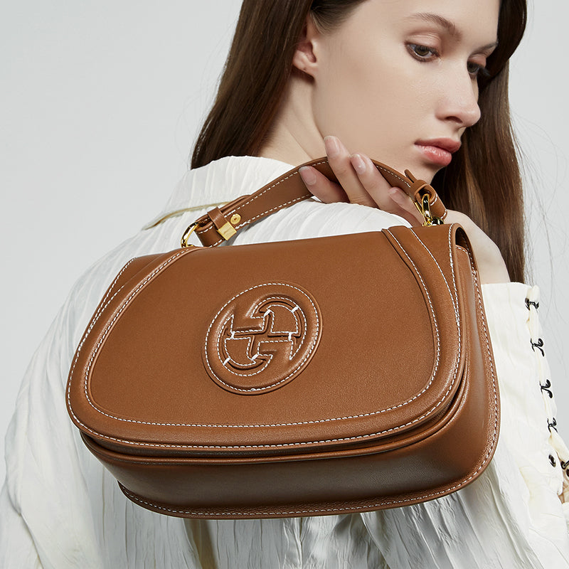 Genuine leather saddle bag high-grade retro women's bag single shoulder messenger bag versatile underarm bag