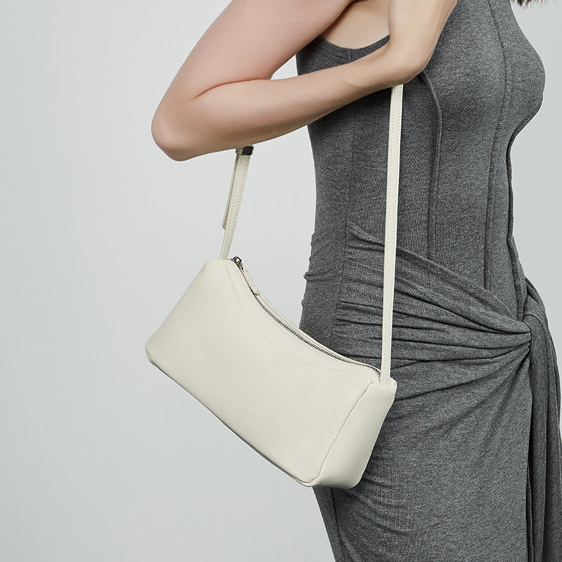 Genuine leather women's underarm bag lightweight shoulder messenger bag small fresh all-match solid color soft women's bag