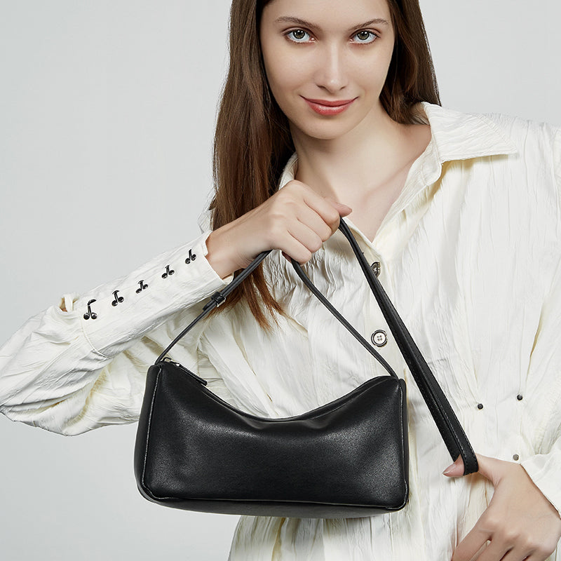 Genuine leather women's underarm bag lightweight shoulder messenger bag small fresh all-match solid color soft women's bag