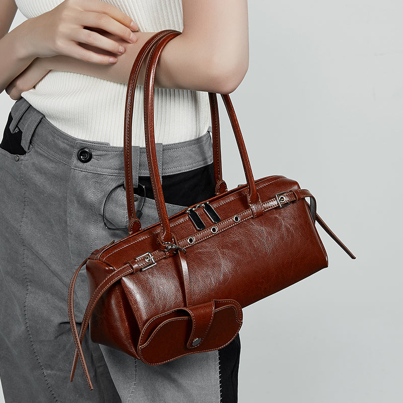 Retro motorcycle style cool baguette bag