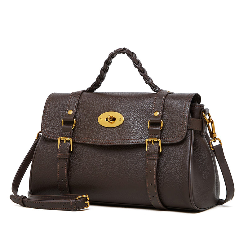 Genuine leather messenger bag handbag shoulder briefcase