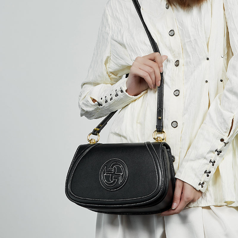 Genuine leather saddle bag high-grade retro women's bag single shoulder messenger bag versatile underarm bag