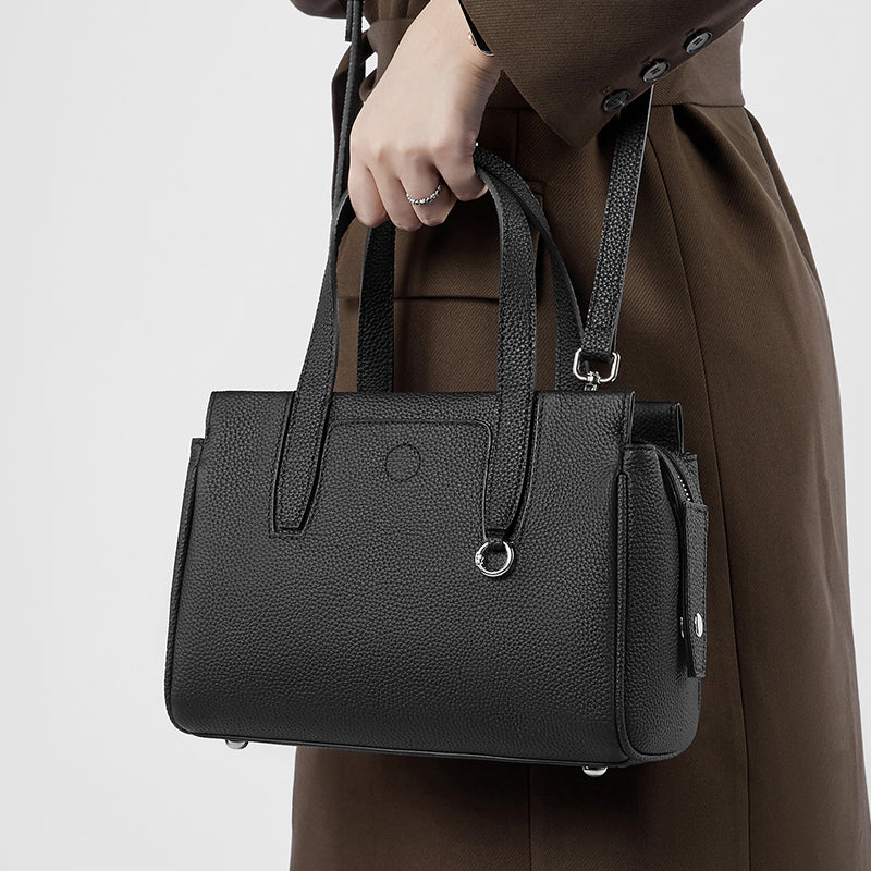 Genuine leather niche design handbag first layer cowhide versatile shoulder crossbody bag