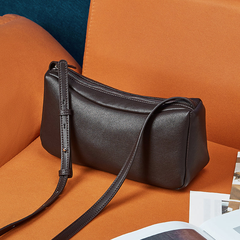Genuine leather women's underarm bag lightweight shoulder messenger bag small fresh all-match solid color soft women's bag